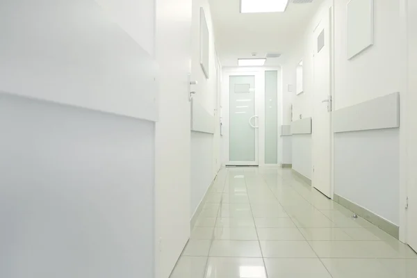 Medical center corridor interior