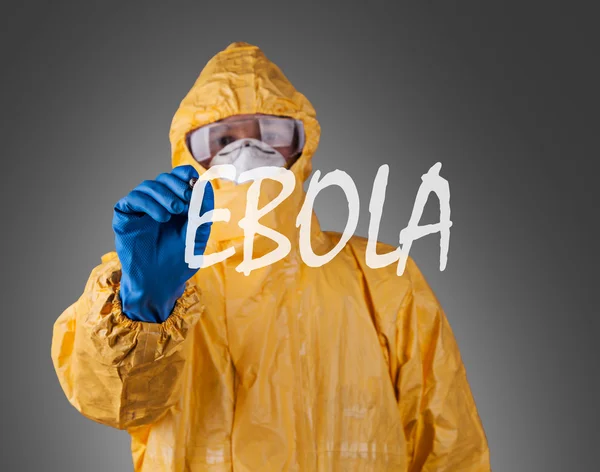 Scientist with protective suit, ebola concept.