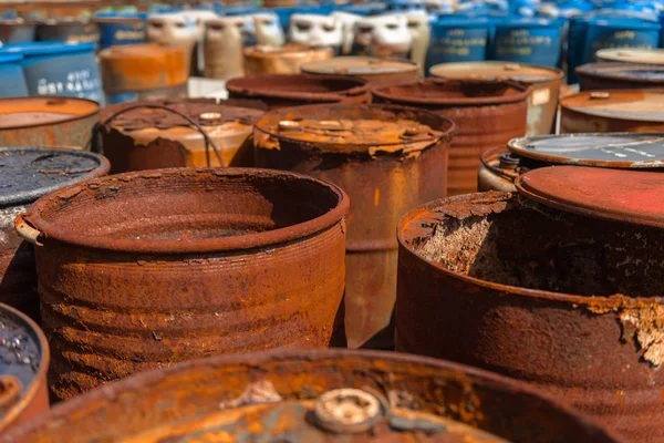Several barrels of toxic waste