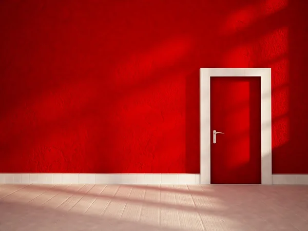 Red room with the door